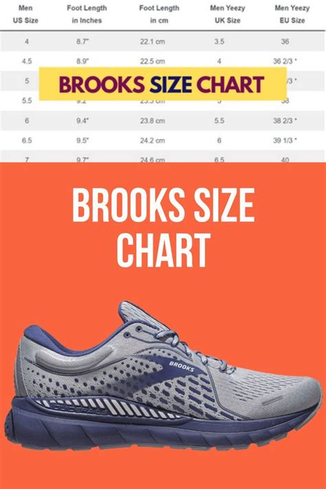 Brooks Size Chart | Shoe reviews, Shoes, Running sneakers