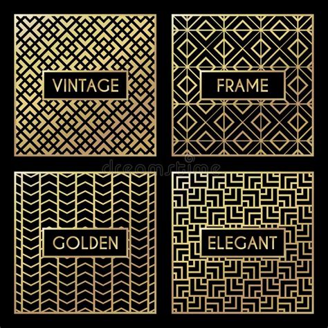 Golden Vintage Pattern on Black Background Stock Vector - Illustration ...