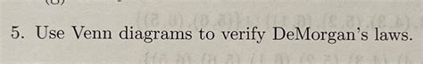 Solved Use Venn diagrams to verify DeMorgan's laws. | Chegg.com