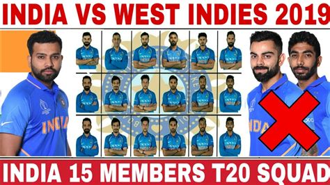 INDIA T20 TEAM SQUAD AGAINST WEST INDIES 2019 | IND VS WI 3 T20I MATCHES SERIES 2019 - YouTube