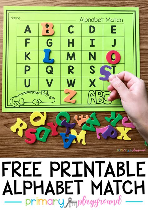 Free Printable Alphabet Match - Primary Playground | Alphabet preschool ...