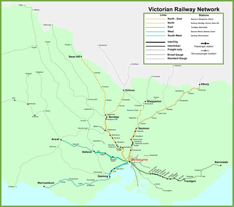 Victoria railway map - Ontheworldmap.com