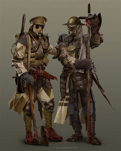 WW1 Trench Knight by Trace Thompson on ArtStation. | Dieselpunk, Concept art characters, Character