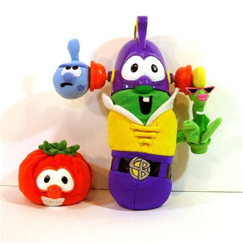 Larry Boy toy Veggie Tales TALKING LARRY BOY plush suction ears Bob the Tomato | #1808361371