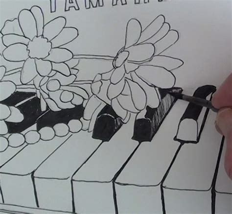 How to Draw Flowers on Piano in Pen and Ink — Online Art Lessons