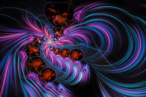 Pink Blue Purple Red Abstract Fractal Art Digital Art by Matthias Hauser