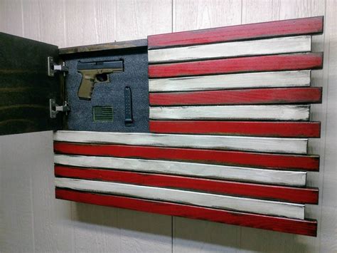 Hidden gun storage Small American Flag