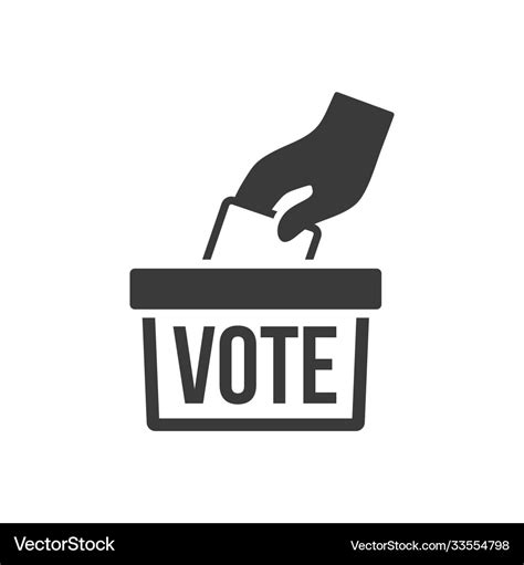 Icon vote black on white background Royalty Free Vector