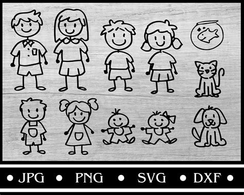 Stick Figure Family SVG Bundle Stick People Svg Stick Family - Etsy