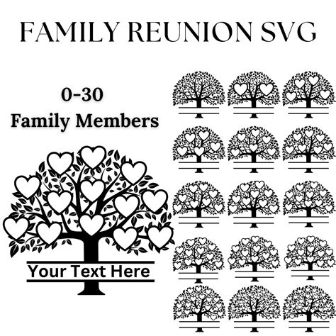 Family Tree With Names Family Reunion SVG Bundle Family Tree SVG Wall Decor Family Name Sign ...