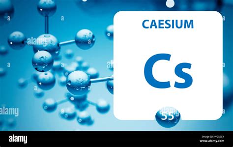 Caesium symbol. Sign Caesium with atomic number and atomic weight. Cs Chemical element of the ...