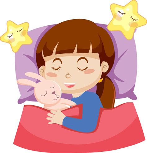 Cute girl sleeping clipart 9375743 Vector Art at Vecteezy