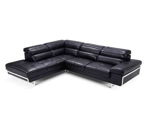 Modern Black Leather Sectional Sofa EF347 | Leather Sectionals