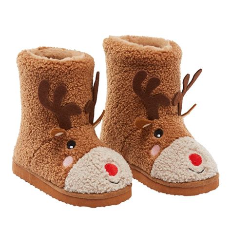 Adairs Kids - Novelty Reindeer Sherpa Boots | Adairs