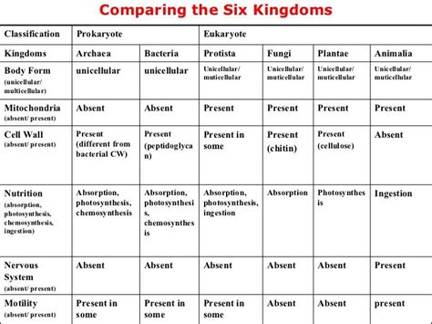 Kingdom Comparison Chart | Homeschool life science, Life science activities, Biology units