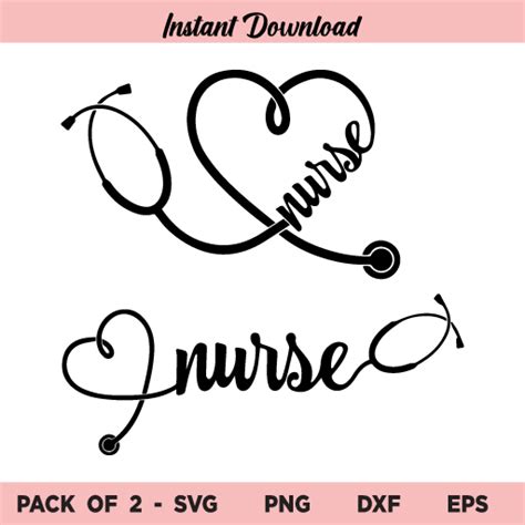 Nurse Heart Stethoscope SVG, Heart Stethoscope SVG, Nurse SVG, Heart ...