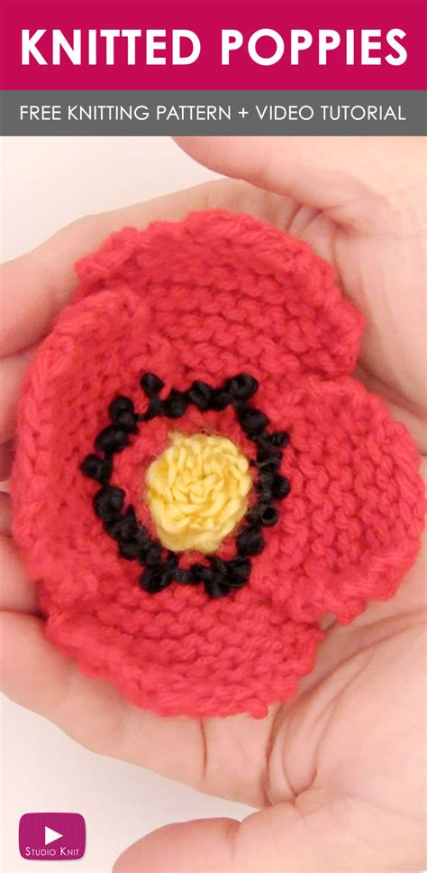 How to Knit a Poppy Flower Pattern with Video Tutorial | Studio Knit