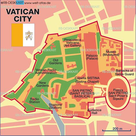 Map of Vatican City, The Holy See (City State) | Welt-Atlas.de