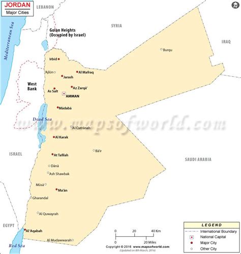 Jordan Cities Map, Major Cities in Jordan | City map, Map, City