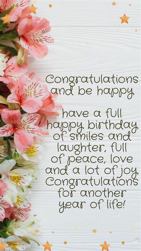 Congratulations and be happy | Happy birthday messages, Happy birthday wishes cards, Happy ...