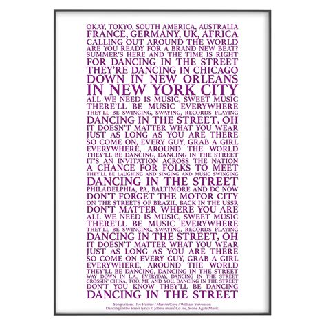 Dancing in the Street Song Lyrics Print Official Licensed - Etsy UK