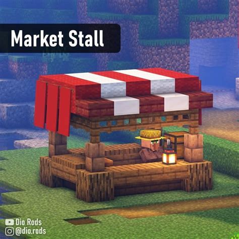 an image of a market stall in the middle of a minecraft village with ...