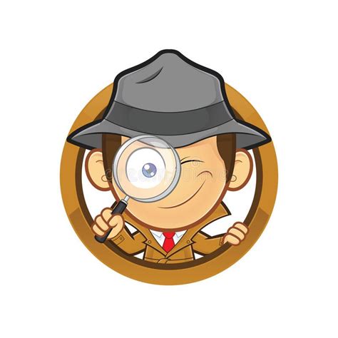 Detective holding a magnifying glass with circle shape. Clipart picture of a det , #AFFILIA ...