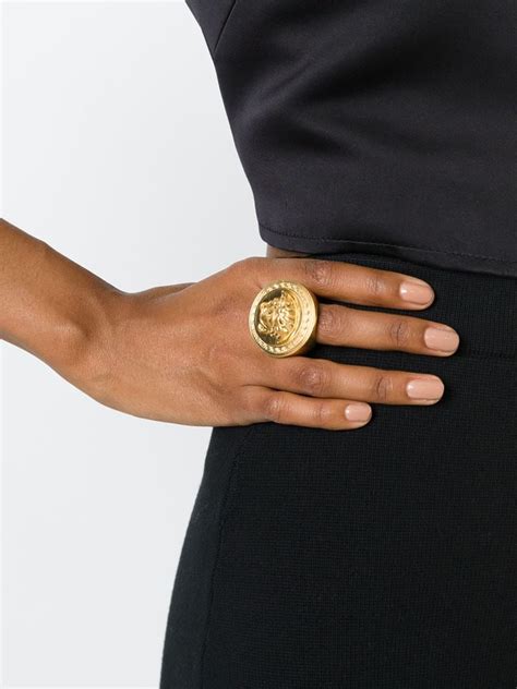 Versace Medusa Sovereign Ring in Metallic - Lyst