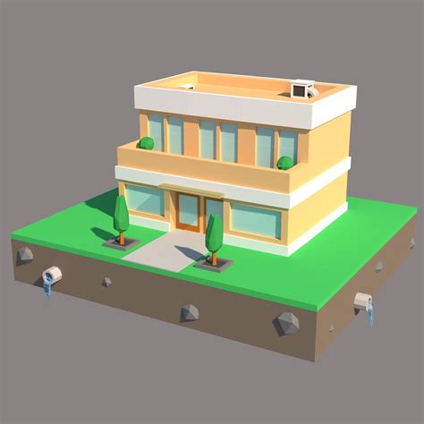 3D asset realtime building low poly | CGTrader