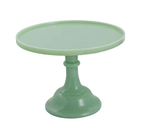 American Green Milk Glass Cake Stand - Classic Crockery Hire