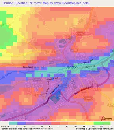 Elevation of Bandon,Ireland Elevation Map, Topography, Contour