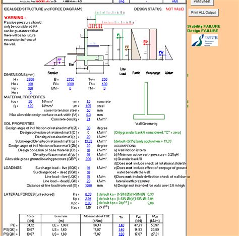 Concrete Retaining Wall Design Spreadsheet - Home Design Ideas