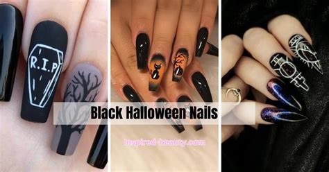 Black Halloween Nails - Inspired Beauty