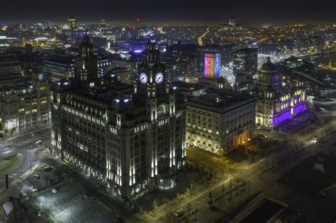 Waterfront at night | Stratus Imagery drone aerial imagery