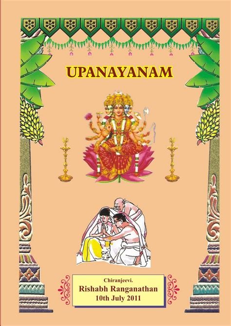 Srividya & Ranganathan's Page: Invitation for Rishabh's Upanayanam