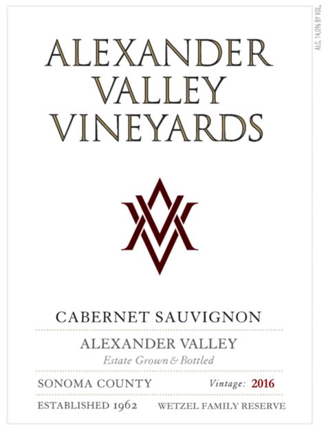 Alexander Valley Vineyards Cabernet Sauvignon 2016 | Wine.com