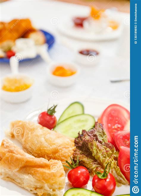 Honey, Jam, Simit. Authentic Turkish Breakfast Stock Photo - Image of honey, cuisine: 130189692