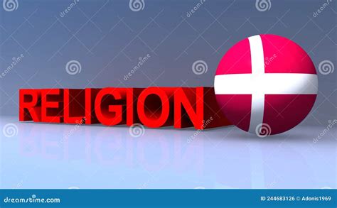 Religion with Denmark Flag on Blue Stock Illustration - Illustration of ...