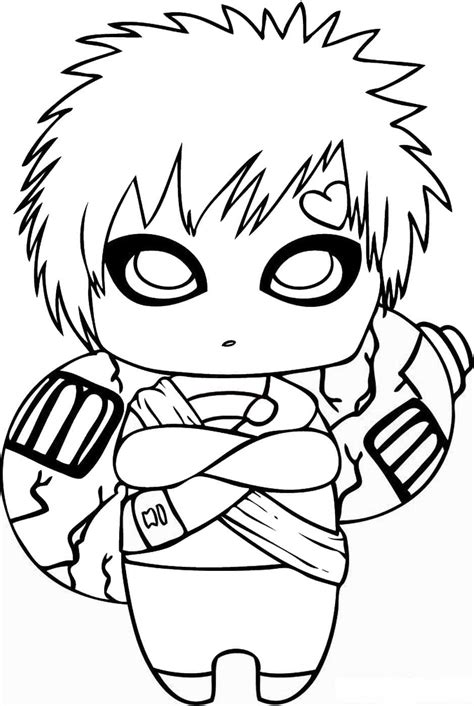 Desenhos de Gaara Chibi para Colorir e Imprimir - ColorirOnline.Com