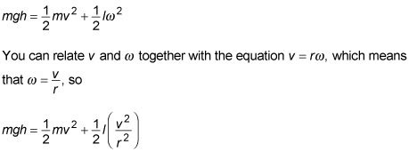 Calculating Rotational Kinetic Energy on a Ramp - dummies