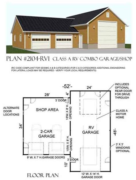 RV Garage Plan - 2104-rv1 By Behm Design | Shop building plans, Garage ...