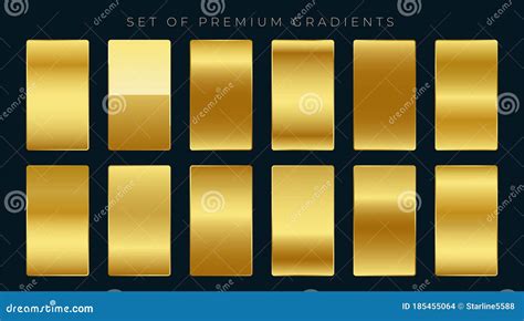 Premium Set of Golden Gradients Stock Vector - Illustration of luxury ...