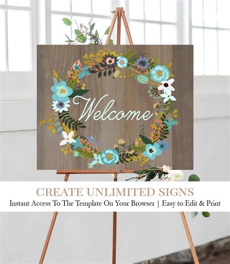 Rustic Welcome Sign Printable Rustic Baby Welcome Sign Wood | Etsy