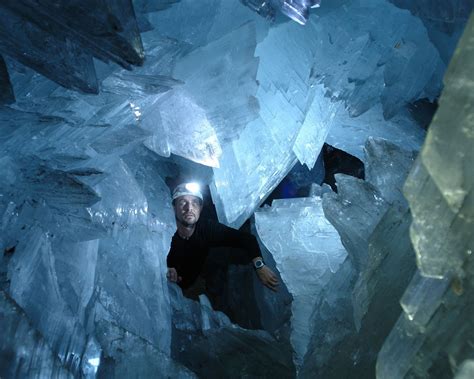 Natural crystal cave deep in the earth in Chihuahua, Mexico. The main ...