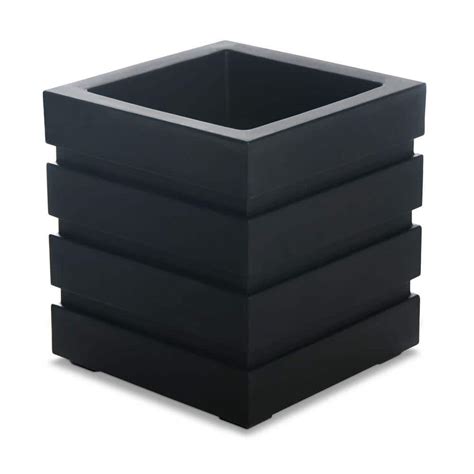 Mayne Freeport 18 in. Square Black Plastic Planter-5860-B - The Home Depot