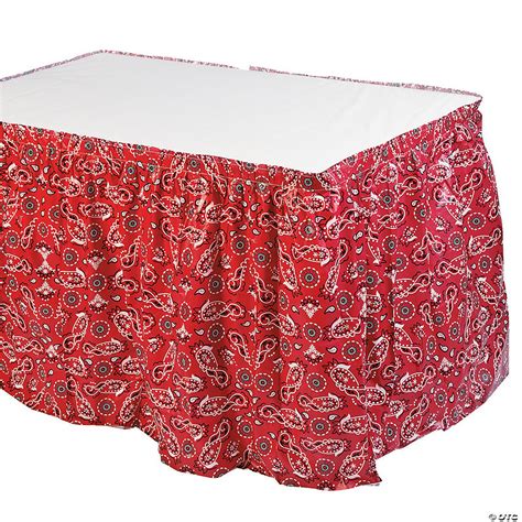 Red Bandana Print Table Skirt | Oriental Trading