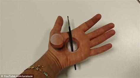 Luca Luce creates incredible 3D optical illusions of holes in his hand using cosmetics | Daily ...