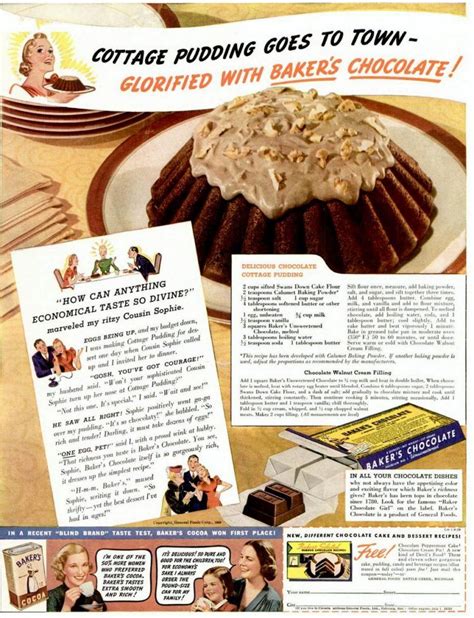 Chocolate cottage pudding cake (1939) | Retro recipes, Pudding cake ...