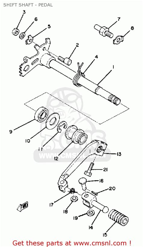 Yamaha TT500 OFFROAD 1980 (A) USA SHIFT SHAFT - PEDAL - buy original SHIFT SHAFT - PEDAL spares ...