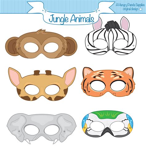 Jungle Animals Printable Masks Monkey Mask Zebra Tiger - Etsy